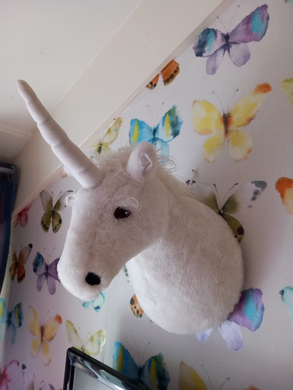 Eenhoorn wanddecoratie knuffelkop, Kinderen en Baby's, Speelgoed | Knuffels en Pluche, Eenhoorn, Ophalen of Verzenden, Zo goed als nieuw