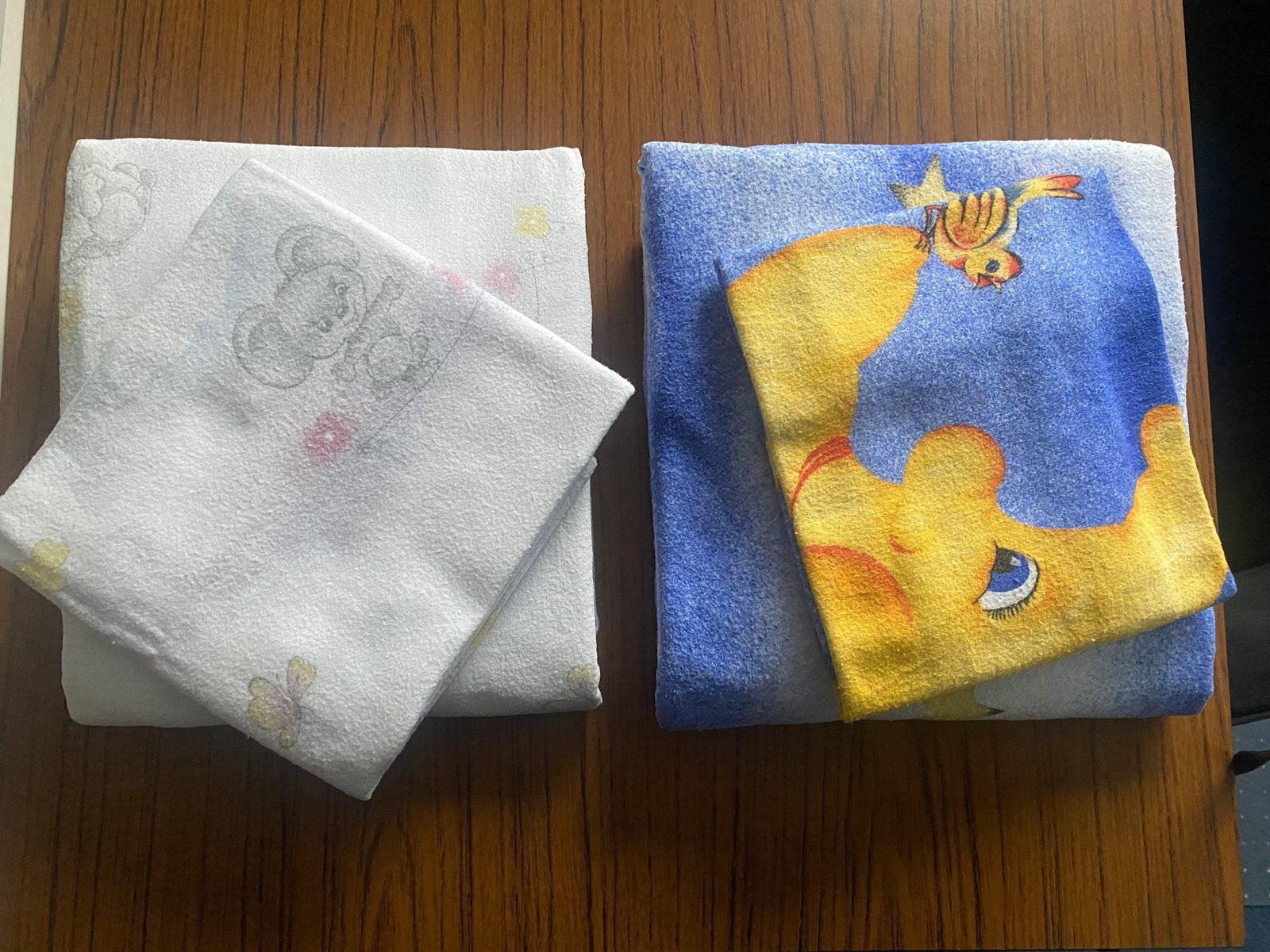 2 Flanellen dekbedhoezen voor ledikantje., Ophalen of Verzenden, Gebruikt