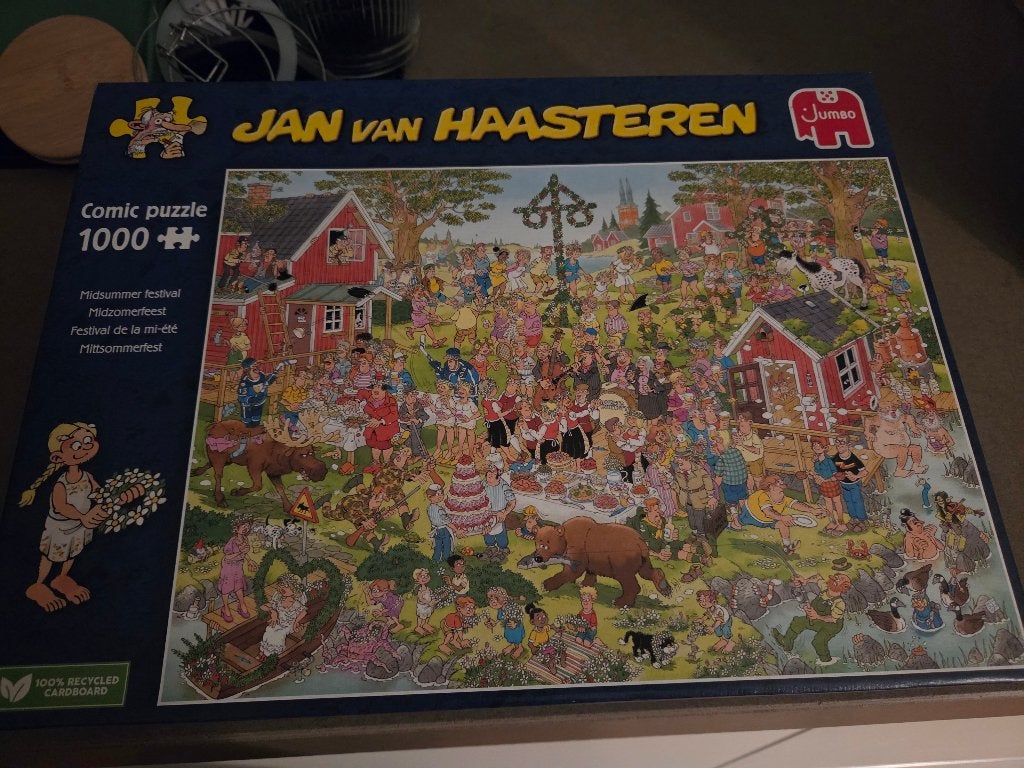 JvH puzzel, Midzomerfeest 1000st, zgan, Ophalen of Verzenden, 500 t/m 1500 stukjes, Zo goed als nieuw