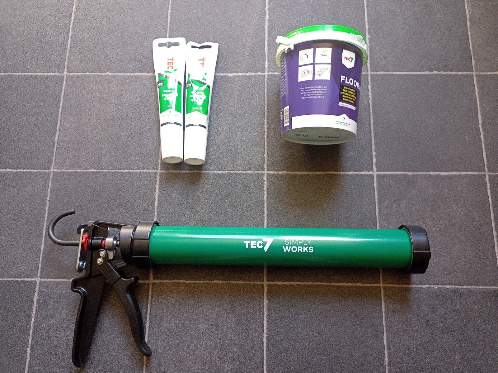 Kitpistool met TEC7 lijm en vloermortelset, Ophalen of Verzenden, Nieuw