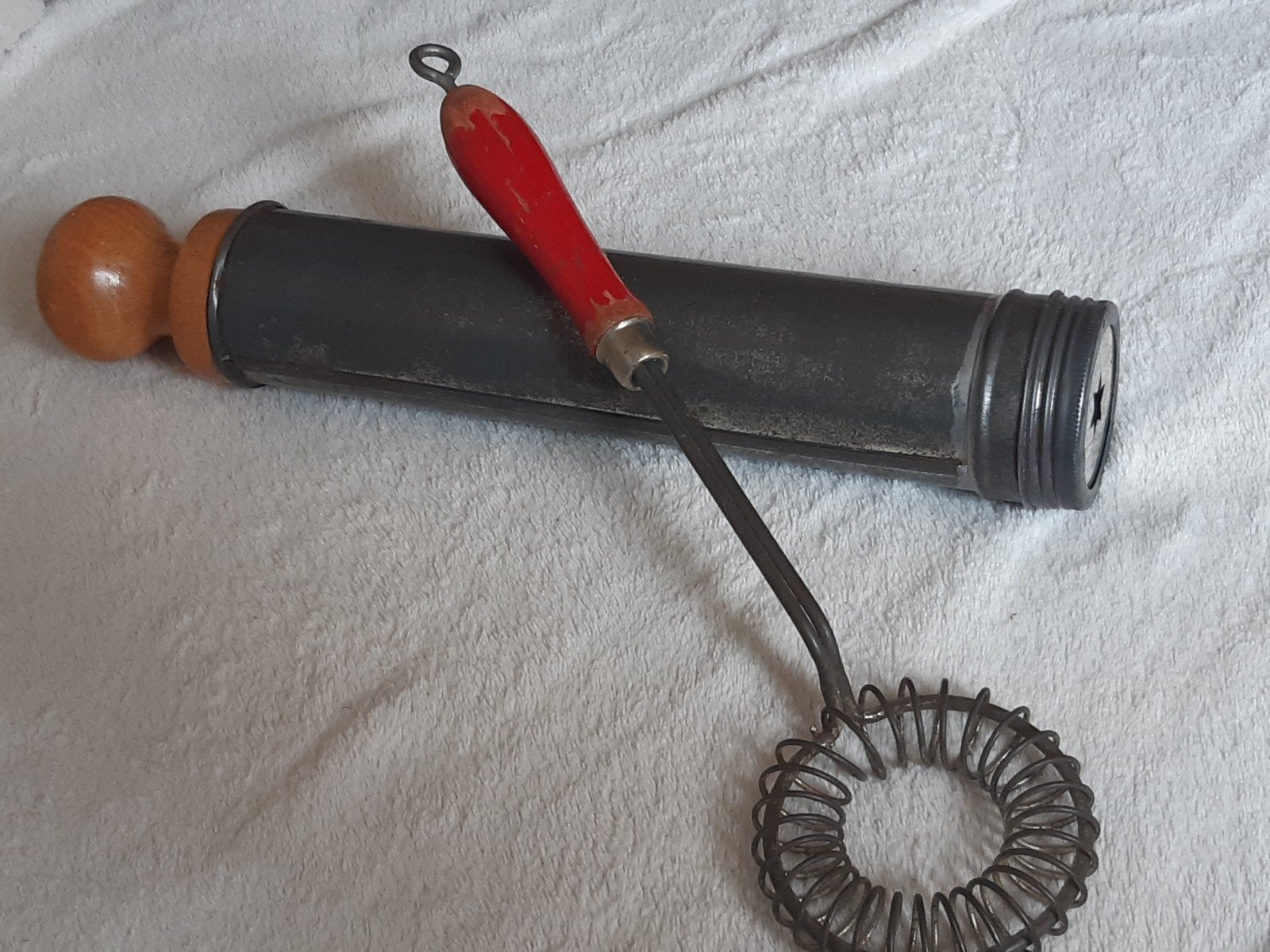 Ouderwetse klopper ,klutser mooie patina,spiraalvorm, Ophalen of Verzenden