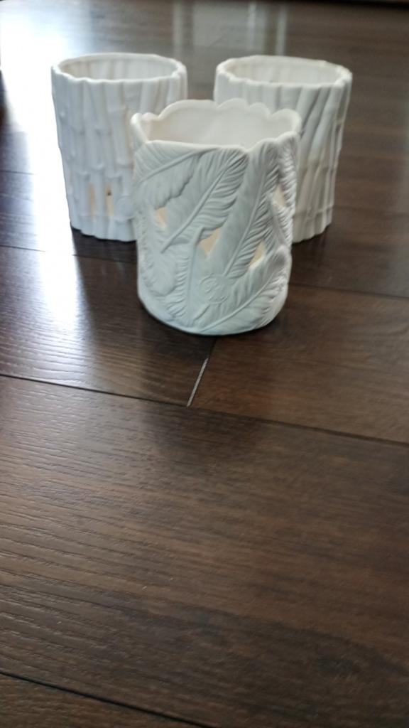 Rivièra Maison 3 votive 2x bamboo & 1x feather, Verzenden, Zo goed als nieuw, Wit, Overige materialen