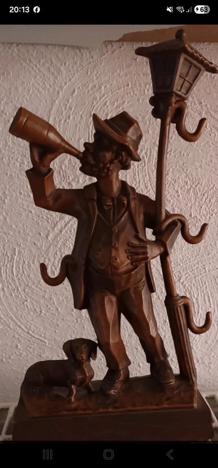 Vintage decoratief figuur: Aangeschoten heer met teckel, Verzamelen, Ophalen of Verzenden, Gebruikt, Mens