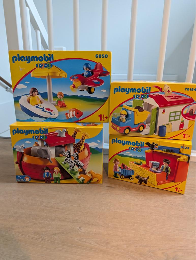 Playmobil 123 set: Ark van Noach, Vliegtuig, Bouwplaats, Kinderen en Baby's, Speelgoed | Playmobil, Ophalen of Verzenden, Gebruikt