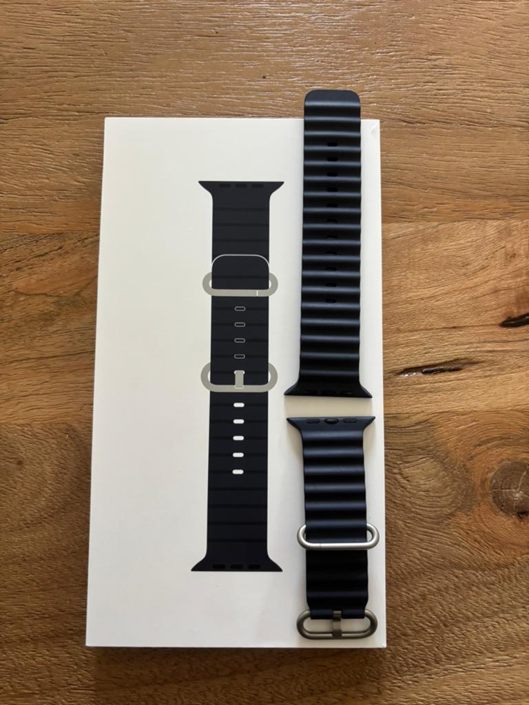 Apple watch ultra ocean band titanium, Ophalen of Verzenden, Gebruikt, Blauw, IOS