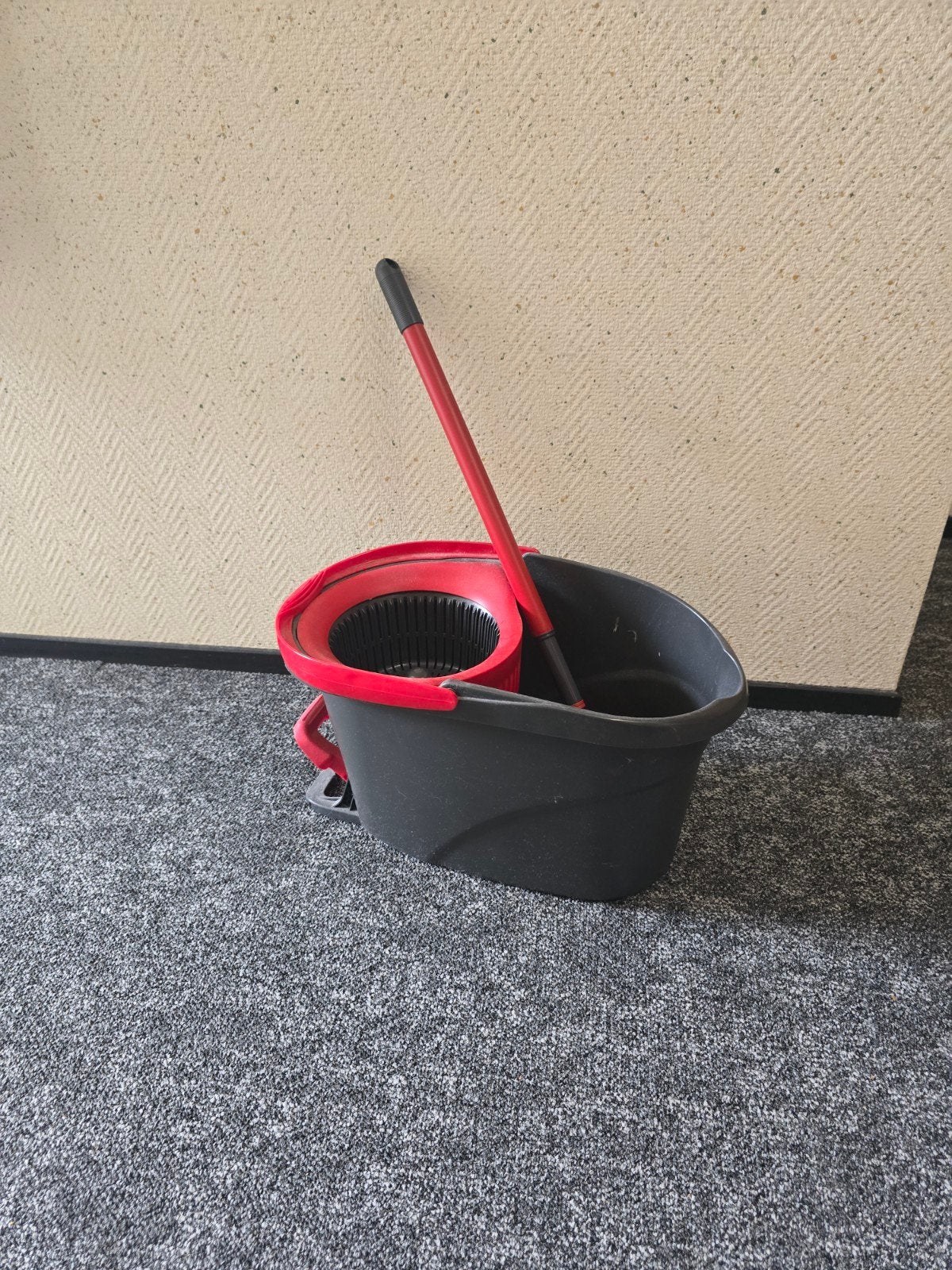 Draaiende Mopset Vileda met Emmer - Rood/Zwart, Ophalen, Dweilemmer, -bak, of -wagen