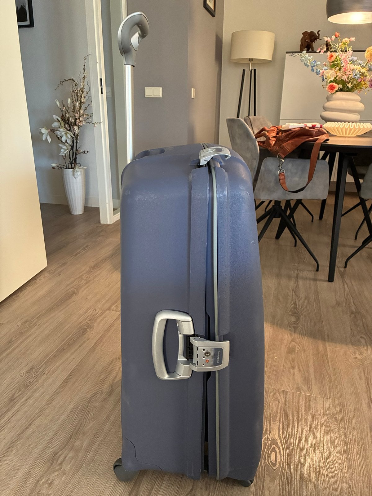 Samsonite Koffer - Blauw - Met Wieltjes en Uitschuifbare Han, 40 tot 60 cm, Gebruikt, 20 tot 30 cm, Blauw