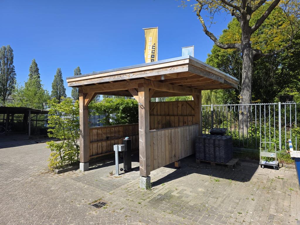 Robuuste houten overkapping met Douglas palen, Tuin en Terras, Overkappingen, Gebruikt, Overige typen, Ophalen