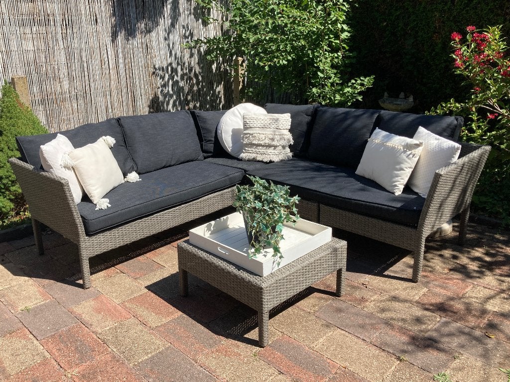 Wicker tuinset, Tuin en Terras, Tuinbanken, Gebruikt, Kunststof, Ophalen