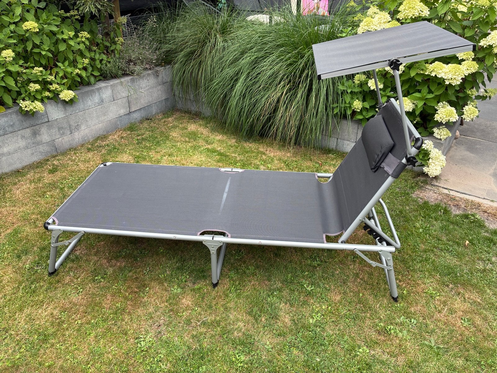 Ligbed, Tuin en Terras, Ligbedden, Ophalen, Gebruikt, Metaal, Inklapbaar