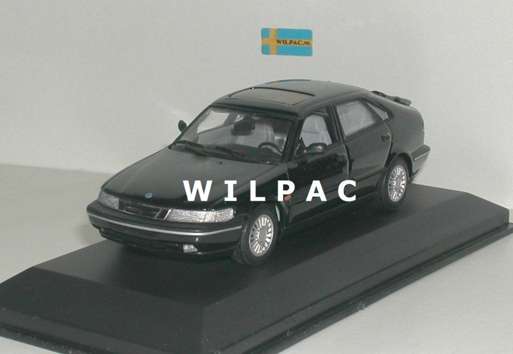 Minichamps. Saab 900 saloon zwart 1995 1:43 nr. 430170500 ., Ophalen of Verzenden, Nieuw, Auto, MiniChamps