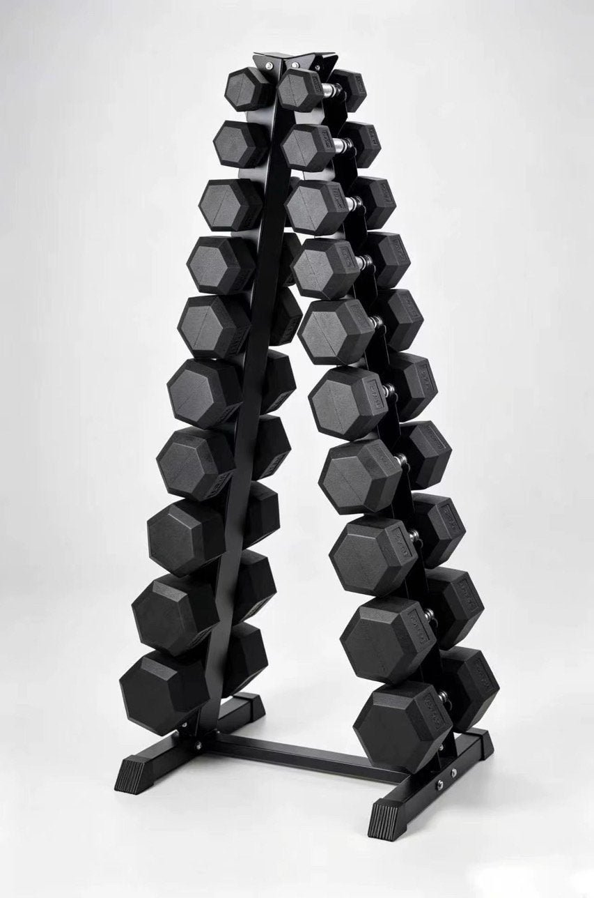 Professioneel stalenhex dumbbellset 1-10, Sport en Fitness, Ophalen of Verzenden, Zo goed als nieuw, Dumbbell