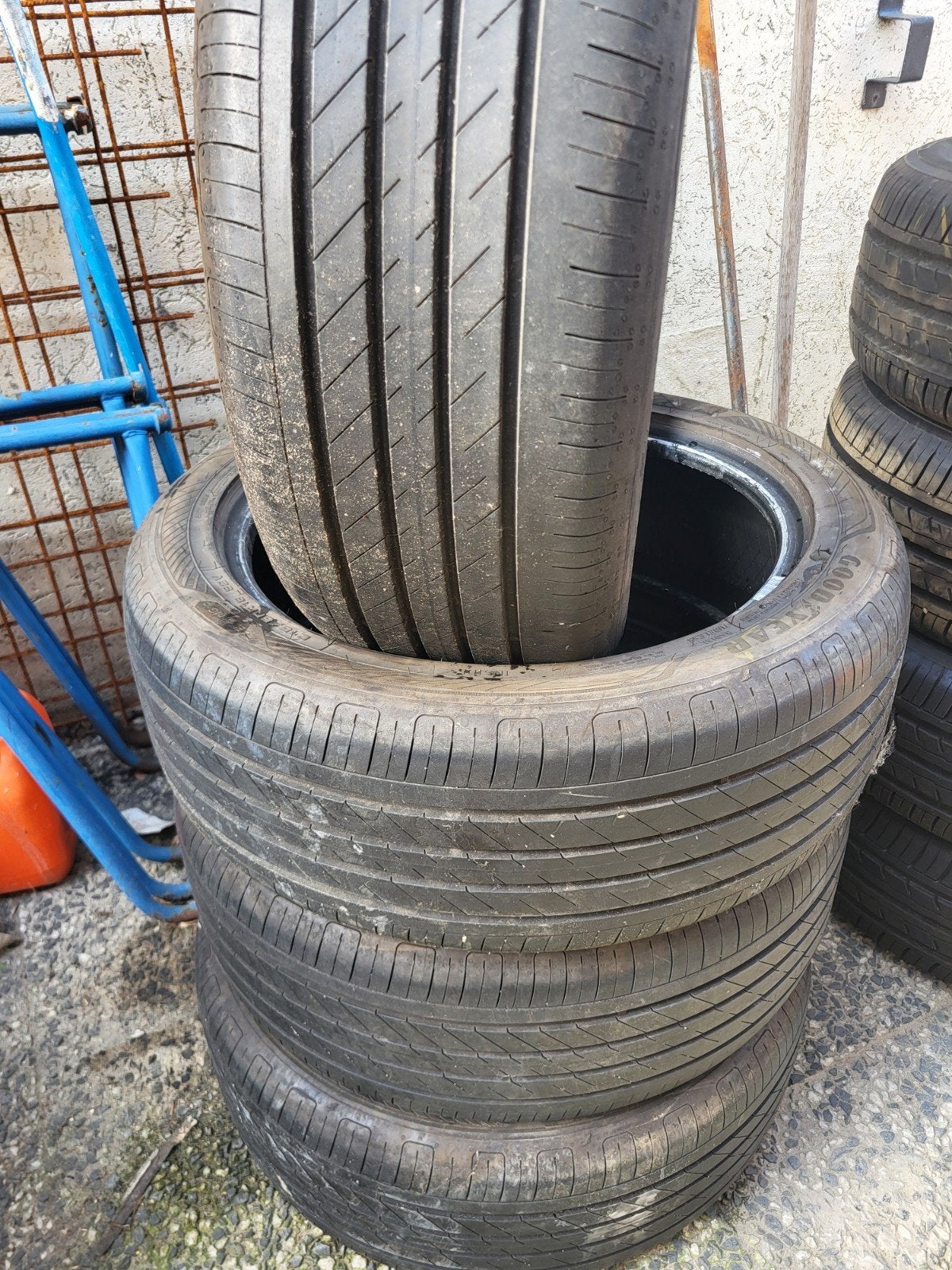 4x Goodyear 215/50 R18 Bestelwagen banden, 6mm profiel, 2021, 18 inch, Ophalen of Verzenden, Band(en), Zomerbanden