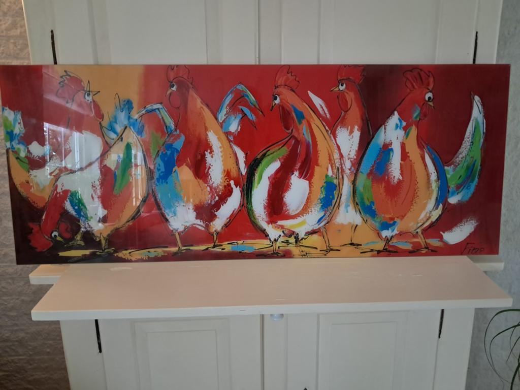 Kippen op glas Fiore, Ophalen