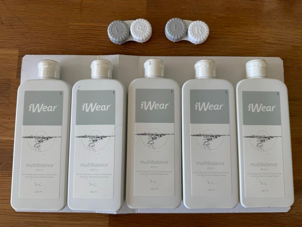 5x 240ml Multibalance iWear contactlensvloeistof geseald, Ophalen, Nieuw, Ogen, Overige typen