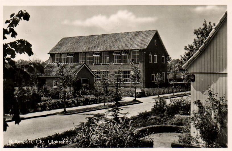 Buitenpost, Chr. Ulo school - ongelopen, Verzamelen, Ansichtkaarten | Nederland, Ophalen of Verzenden, Voor 1920, Ongelopen, Friesland
