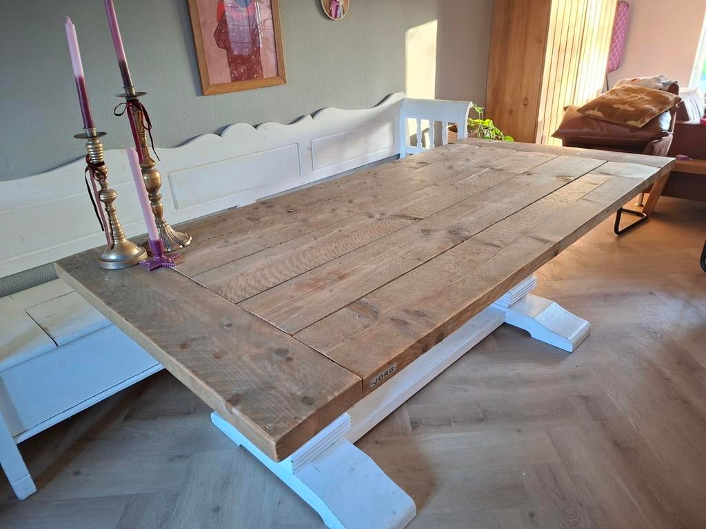 Mooie robuste kloostertafel, Ophalen, Gebruikt, 200 cm of meer, 50 tot 100 cm