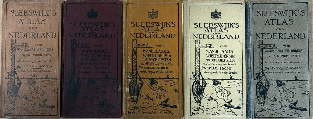 Sleeswijk's Atlas van Nederland 5 stuks, Boeken, Atlassen en Landkaarten, Gelezen, Overige atlassen, Ophalen of Verzenden, 1800 tot 2000