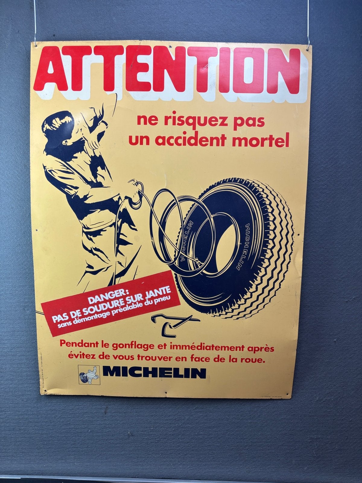 Michelin Bibendum blikken reclamebord, Reclamebord, ., Ophalen of Verzenden, Zo goed als nieuw
