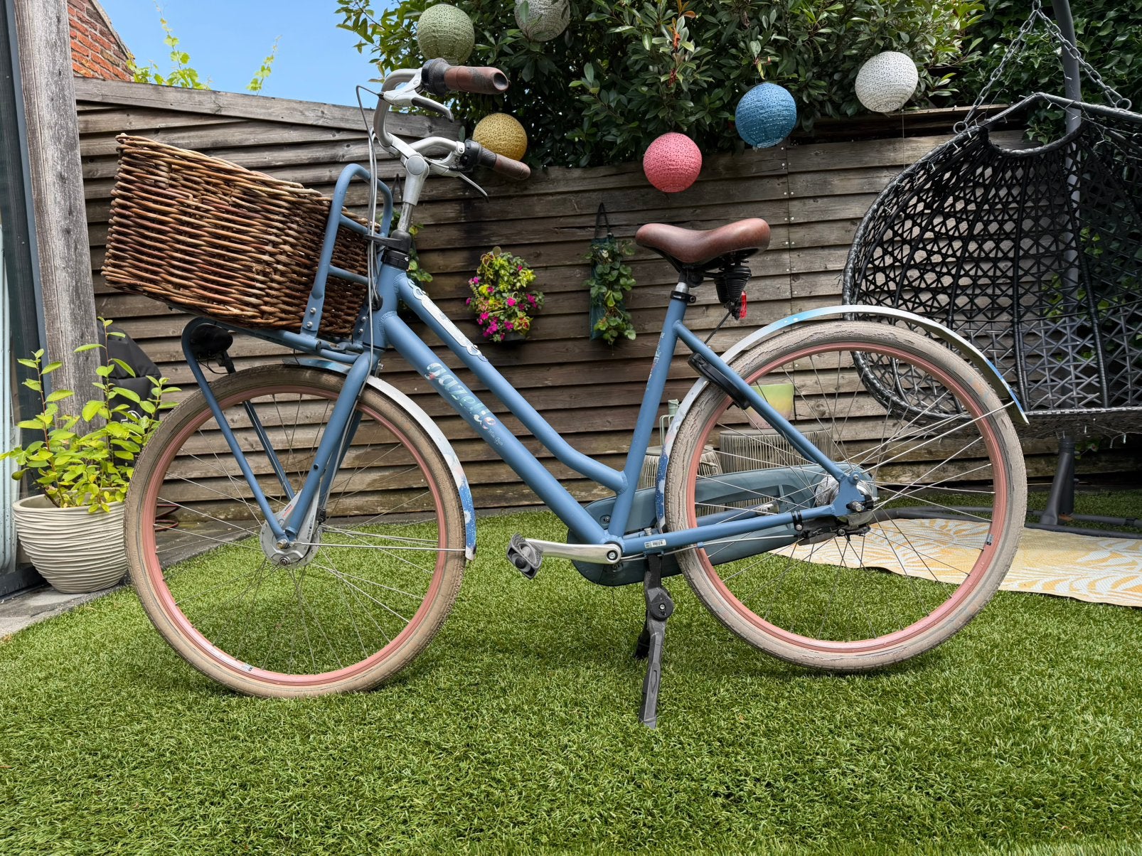 Unieke Gazelle Miss Grace 28” – Jeans Blue Mat met sparkle, Ophalen, Gebruikt, Versnellingen, 56 cm of meer