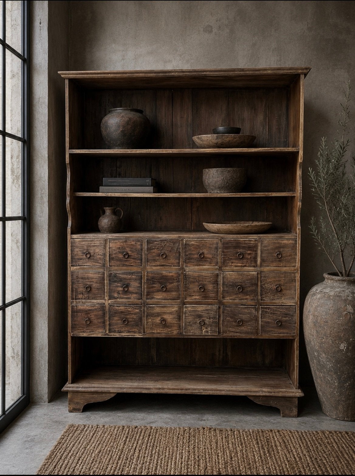 Houten apothekerskast, Ophalen, Zo goed als nieuw, 25 tot 50 cm, 200 cm of meer