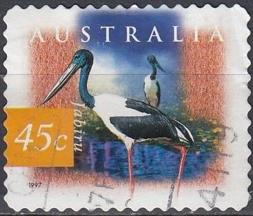 Australië -OOI-3- 1997- Zwarthals Ooievaar- G, Verzenden, Gestempeld
