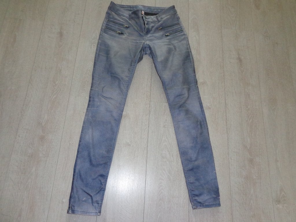 coated damesbroek van Sensation, maat 29, Kleding | Dames, Broeken en Pantalons, Blauw, Ophalen of Verzenden, Maat 36 (S), Lang