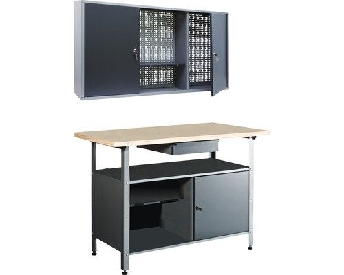 Hornbach werkbank en kast 120 cm grijs gloednieuw, Doe-het-zelf en Verbouw, Werkbanken, Ophalen, Nieuw, 70 tot 120 cm