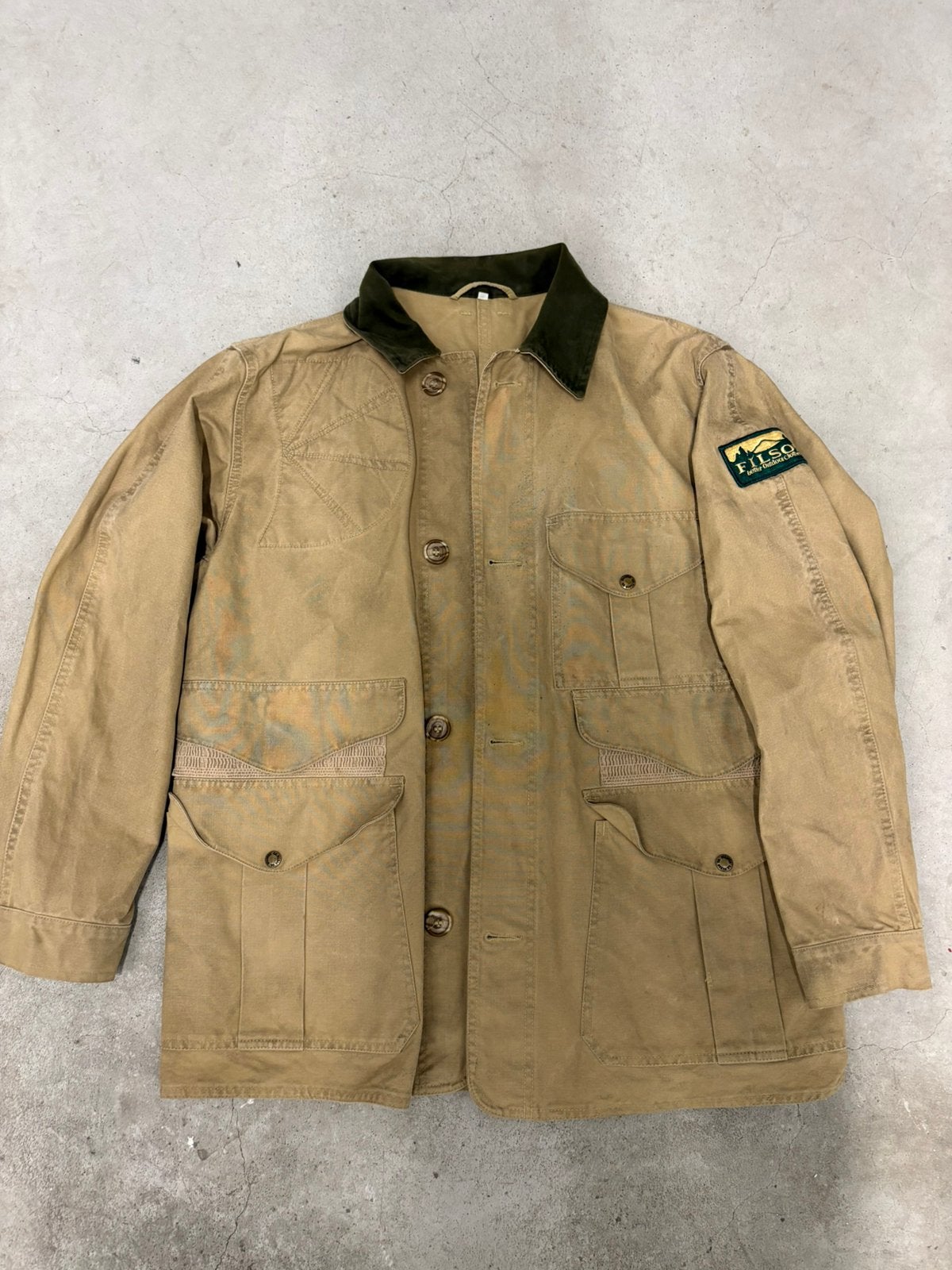 Vintage Filson Hunting Jacket Tin Cloth Canvas Jas Maat 44, Kleding | Heren, Verzenden, Gedragen, Maat 56/58 (XL), Zwart
