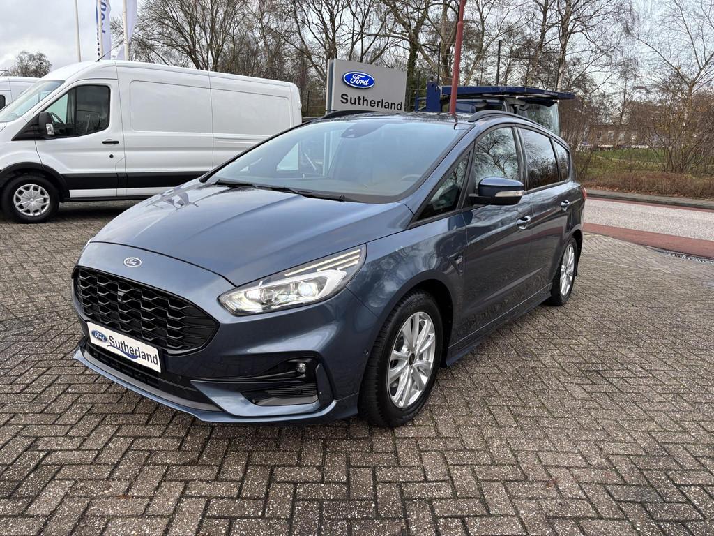 Ford S-Max 2.5 FHEV ST-Line Hybride Automaat 190pk | Adaptie, Auto's, 4 cilinders, Blauw, Bedrijf, Hybride Elektrisch/Benzine