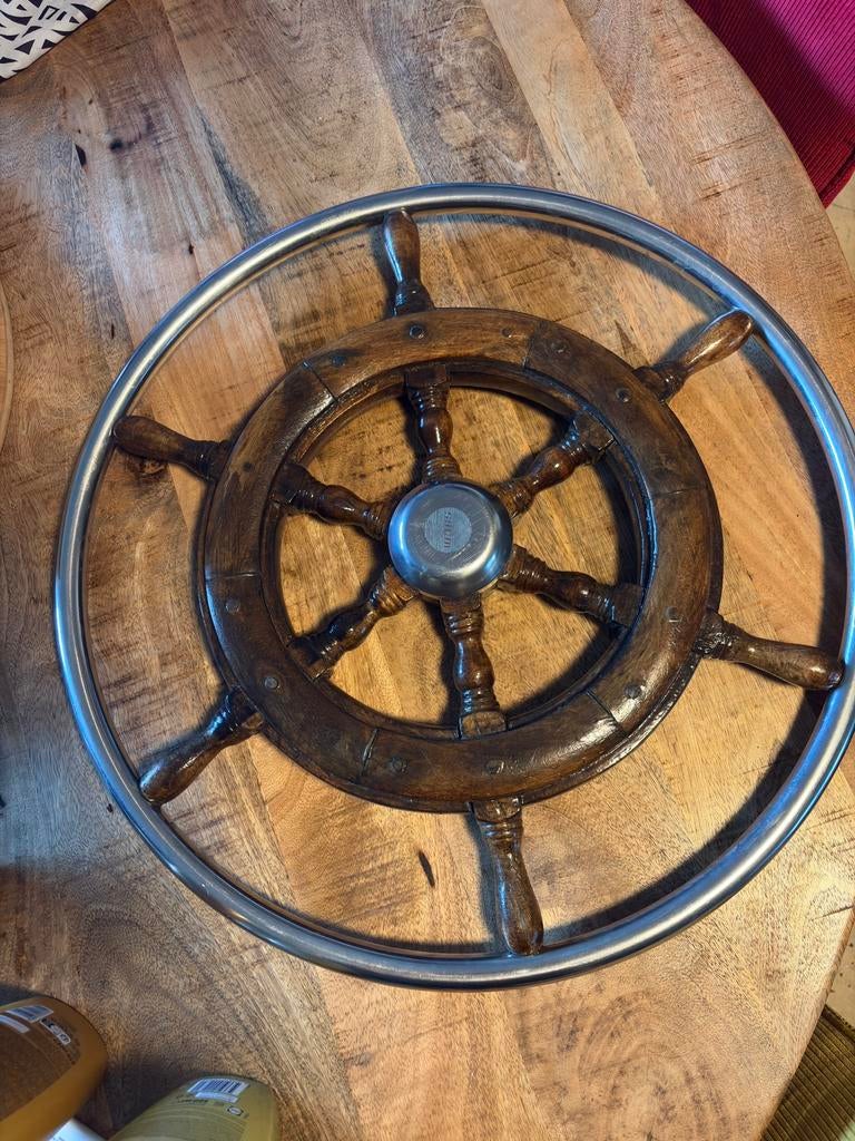 Vetus klassiek 6-spaaks stuur met RVS hoepel, Watersport en Boten, Bootonderdelen, Ophalen of Verzenden, Zo goed als nieuw, Motor en Techniek