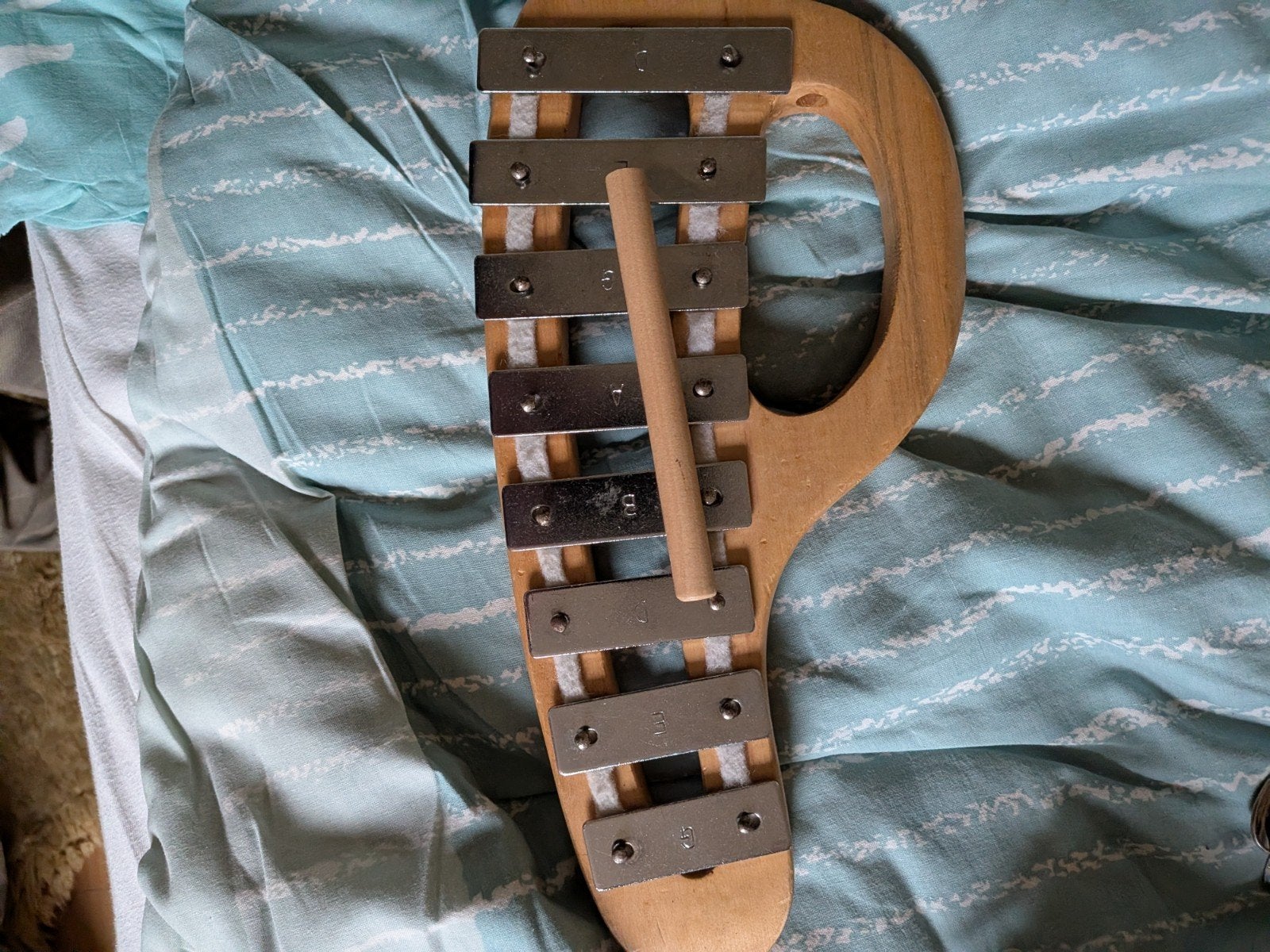 Houten xylofoon met 8 tonen en stokje, Ophalen of Verzenden, Gebruikt