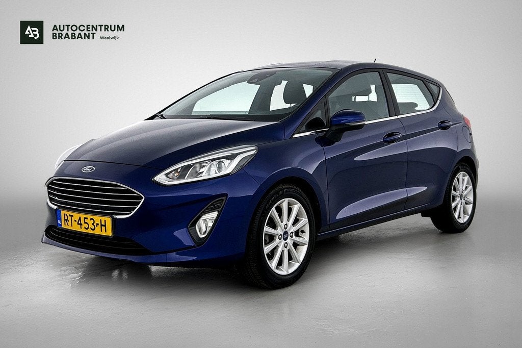 Ford Fiesta 1.0 EcoBoost Titanium Automaat (NAVIGATIE, STUUR, Auto's, Ford, Stof, Gebruikt, Blauw, 100 pk