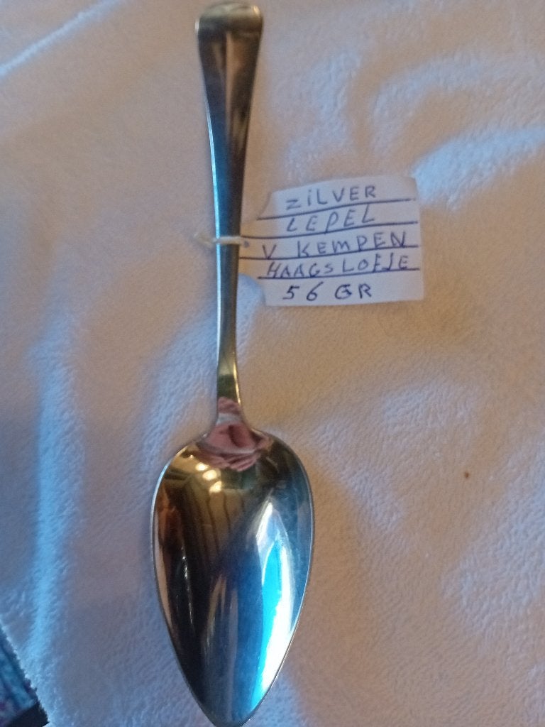 antiek zilver lepel haagslofje, Ophalen of Verzenden, Zilver