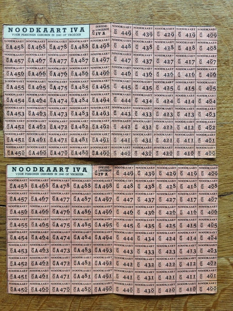 Noodkaart WWII Distributiebonnen, Verzenden, Overige soorten, Nederland, Overige typen