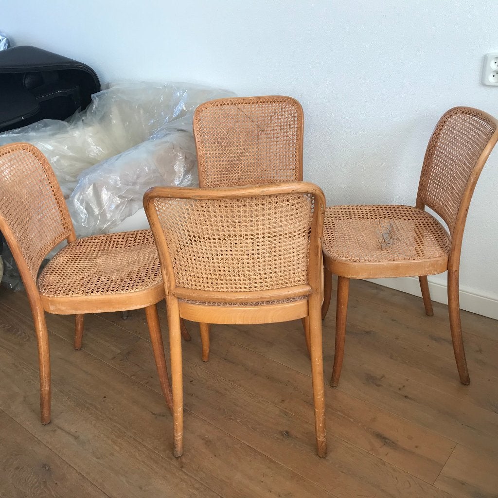4 Thonet Czechoslovakia Ligna stoel stoelen vintage, Ophalen, Gebruikt, Bruin, Nvt