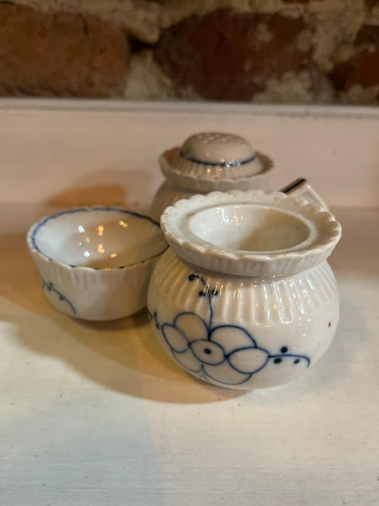 Antieke Saks blauw-wit porseleinen set, Ophalen of Verzenden