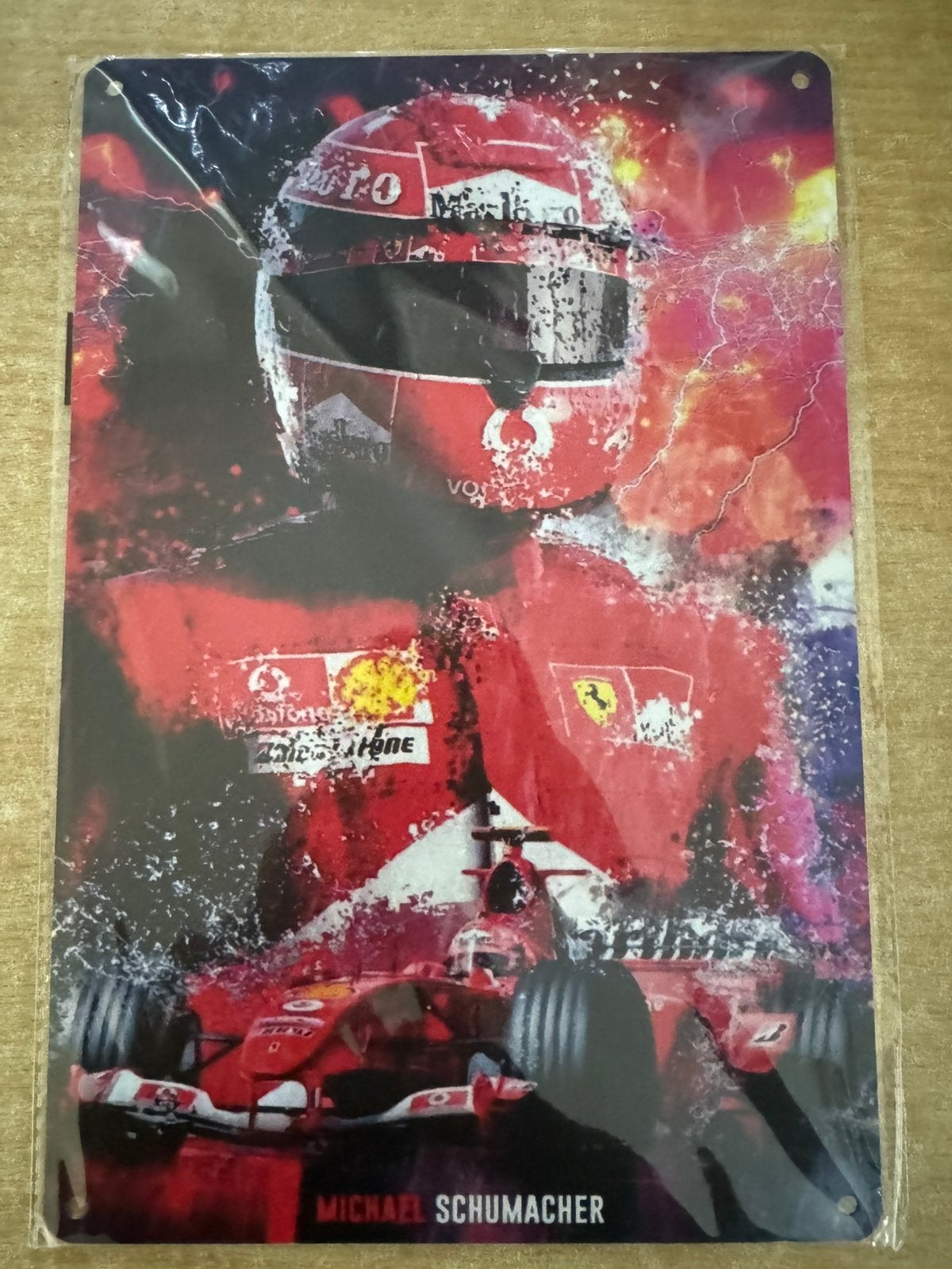 Michael Schumacher Ferrari F1 formule 1 wandbord reclame bar, Ophalen of Verzenden, Nieuw, Formule 1
