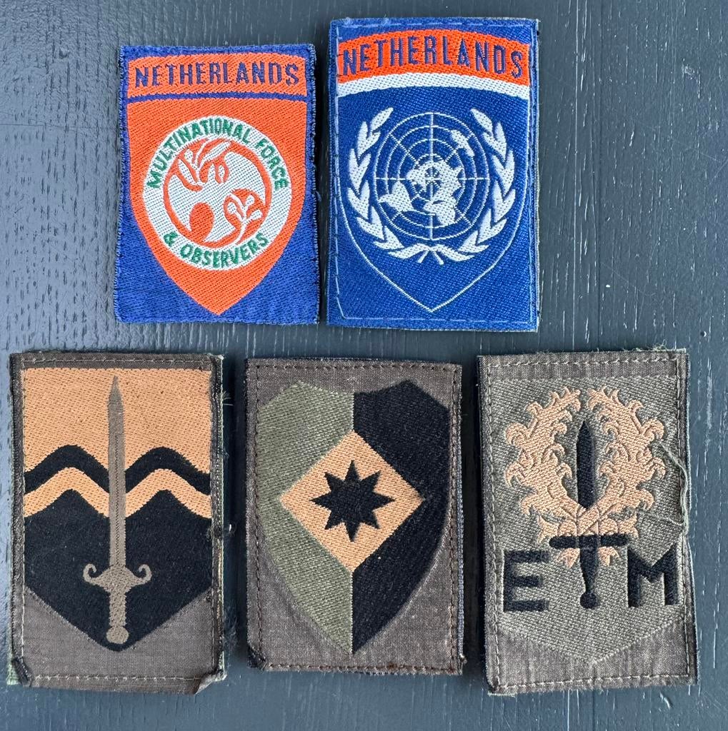 KL mouwemblemen gvt en DT1963, Verzamelen, Militaria | Algemeen, Ophalen of Verzenden, Landmacht, Nederland, Embleem of Badge