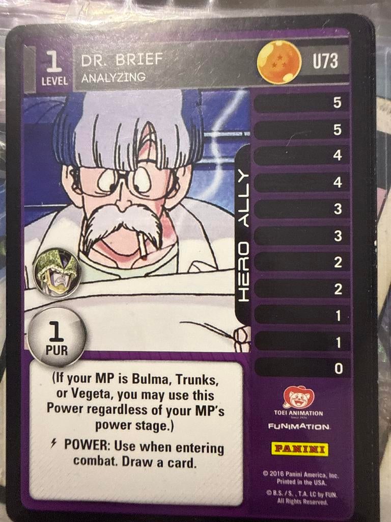 Dragon Ball Super Card Game Dr. Brief U73, Ophalen of Verzenden, Gebruikt, Losse kaart