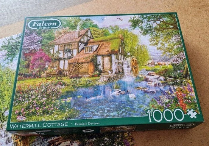 Falcon de Luxe Watermill Cottage Legpuzzel 1000 stukjes, Ophalen of Verzenden, 500 t/m 1500 stukjes, Zo goed als nieuw, Legpuzzel