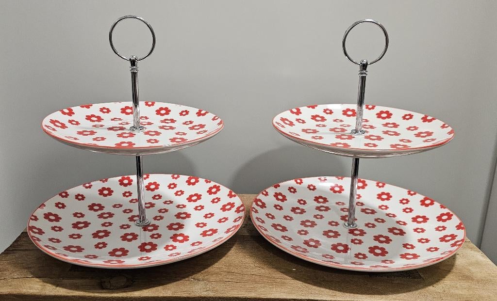 2 LEUKE ETAGÈRES, Ophalen of Verzenden, Steen/keramiek, Rood, Overige merken