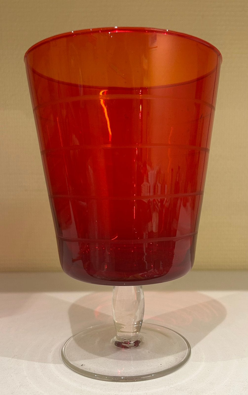 Rode bokaal/ glas, Antiek en Kunst, Ophalen of Verzenden