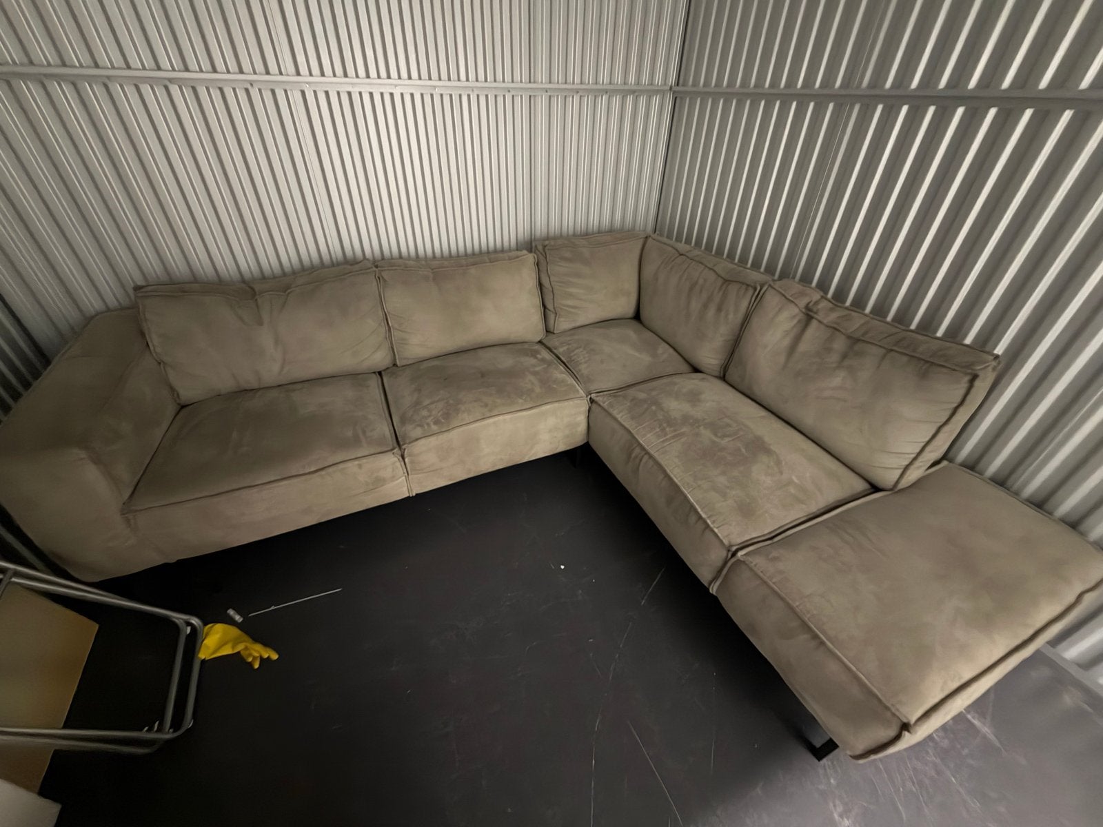 Comfortabele Hoekbank / Loungebank - Zachte Stof, Ophalen, Zo goed als nieuw, Hoekbank, Stof