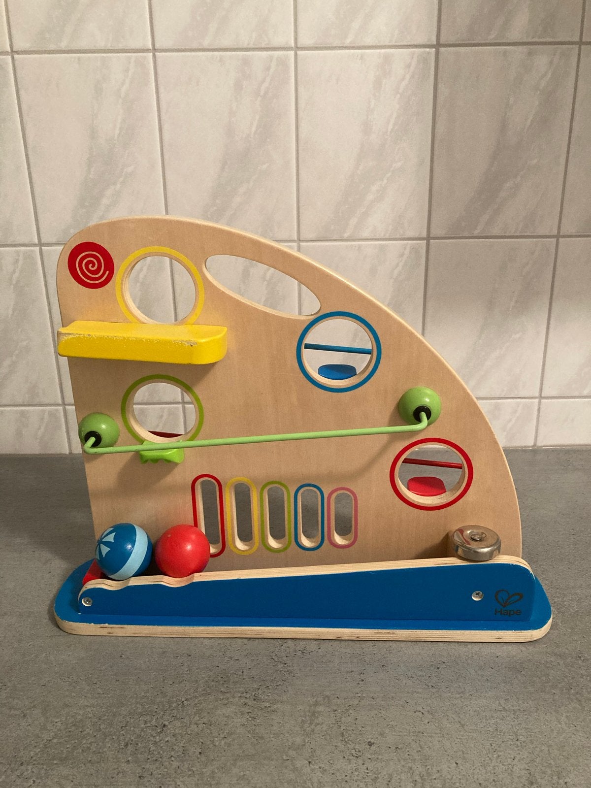 Hape houten ballenbaan met geluid, Ophalen of Verzenden, Gebruikt, Overige typen, Met geluid