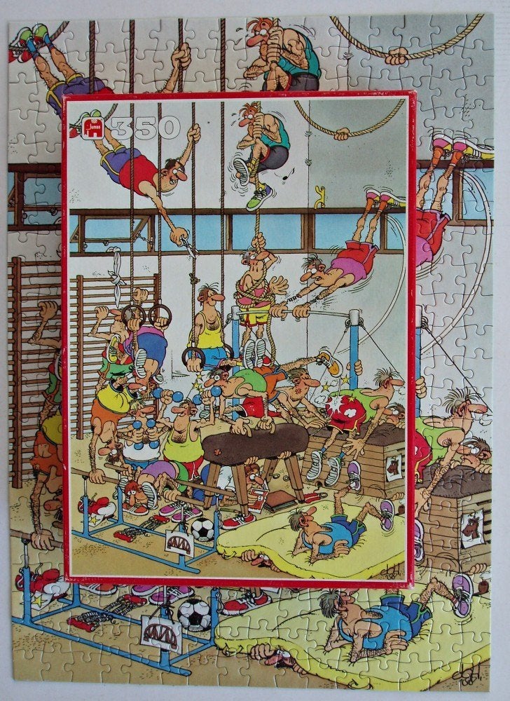 Jan van Haasteren Puzzel 350 Stukjes - In de Gymzaal, Verzenden, Minder dan 500 stukjes, Zo goed als nieuw, Legpuzzel
