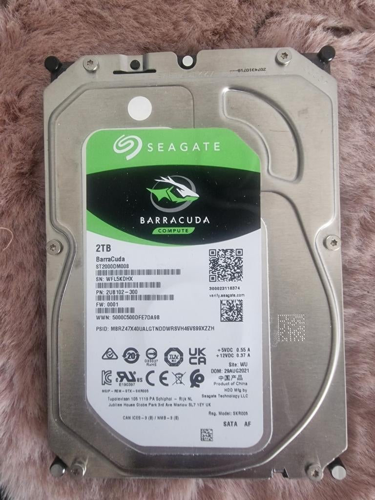 Seagate Barracuda Compute 2TB 3.5 inch SATA HDD, Ophalen of Verzenden, Desktop