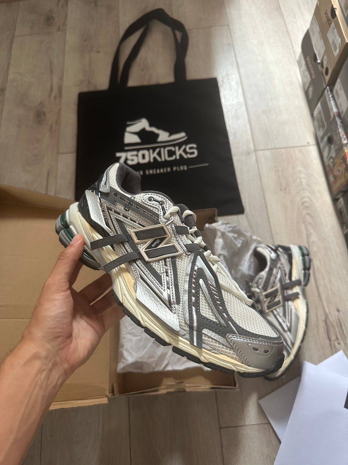 New Balance 1906A Tech Explosion Metallic Castlerock Maat 45, Overige kleuren, Nieuw, Ophalen of Verzenden, Sneakers of Gympen