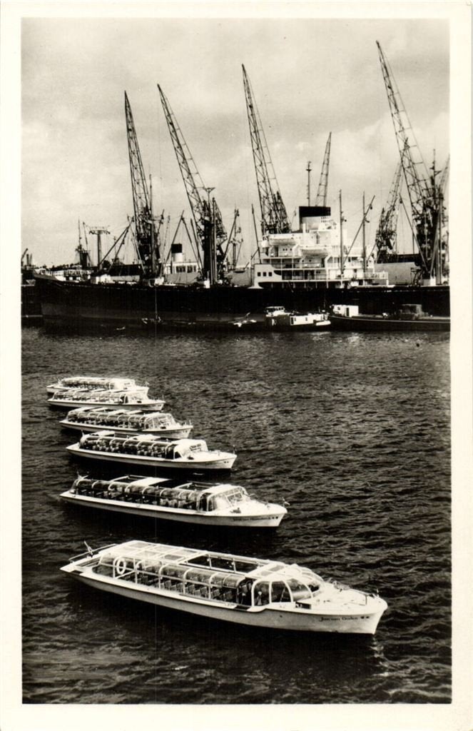 Rederij J.H. Bergmann Amsterdam - rondvaartboten - ongelopen, Verzenden, 1940 tot 1960, Ongelopen, Noord-Holland
