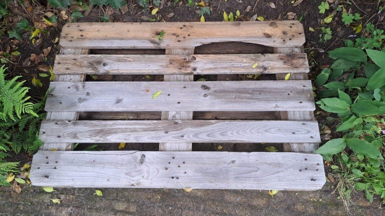 1 houten pallet, Doe-het-zelf en Verbouw, Hout en Planken, Ophalen, 50 mm of meer, Balk, Minder dan 200 cm